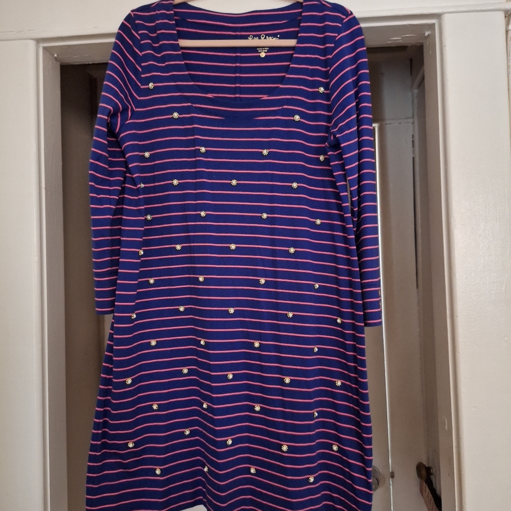 Lilly Pulitzer Striped Dress .  Large Preppy Cruise